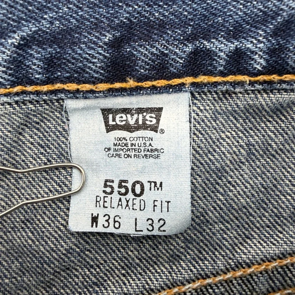 Levi Strauss Vintage Made in USA 550 Relaxed‎ Fit Mens Blue Denim Jeans W36 L32